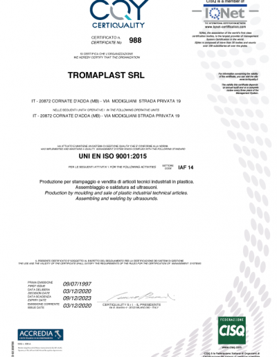 Certificazioni Tromaplast